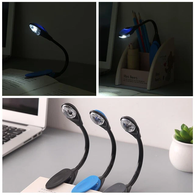Clip LED Luce di Lettura Clip Lampada Kindle Hudl Libro Flessibile Portatile BELLO ~