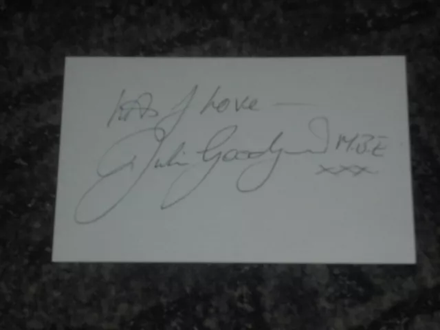 Julie Goodyear- Coronation Street  - Index Card Signed