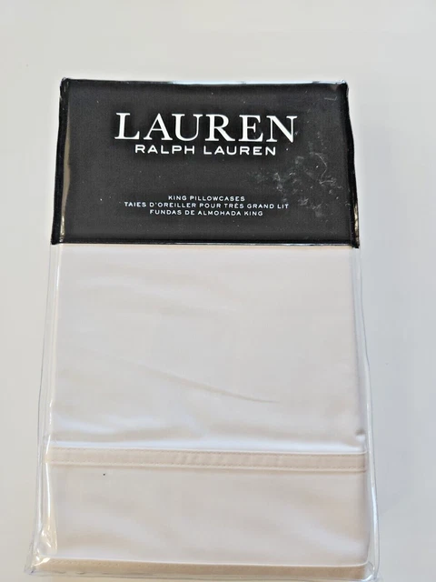 Lauren Ralph Lauren King Pillowcases Spencer Border 100% Cotton 230 Thread Count
