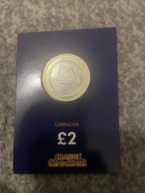 £2 Pound Coin 2019 Gibraltar Breast Cancer Support  Uncirculated  Carded