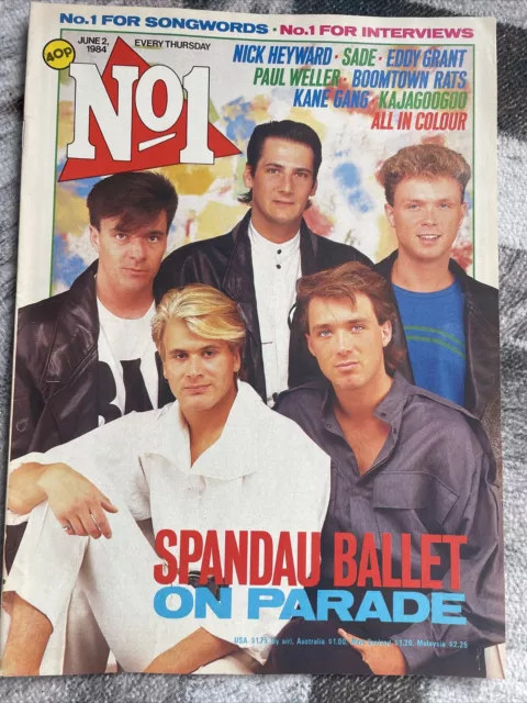 No1 mag June 84 Spandau Ballet, Sade, The Smiths, Paul Weller