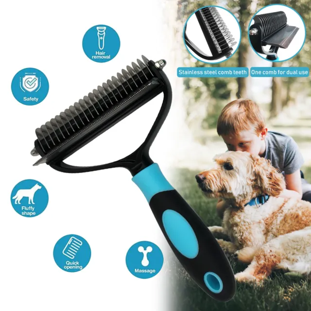 Pet Hair Remover Dog Cat Grooming Massage Comb Deshedding Self Cleaning Brush US