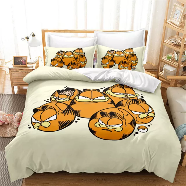 Garfield/Movie/Cartoon Duvet Cover/Double-sided Pillowcase/Bedding Set