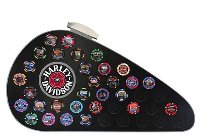 Harley-Davidson Fat Boy Gas Tank 39 Poker Chip Magnetic Frame - 6941D