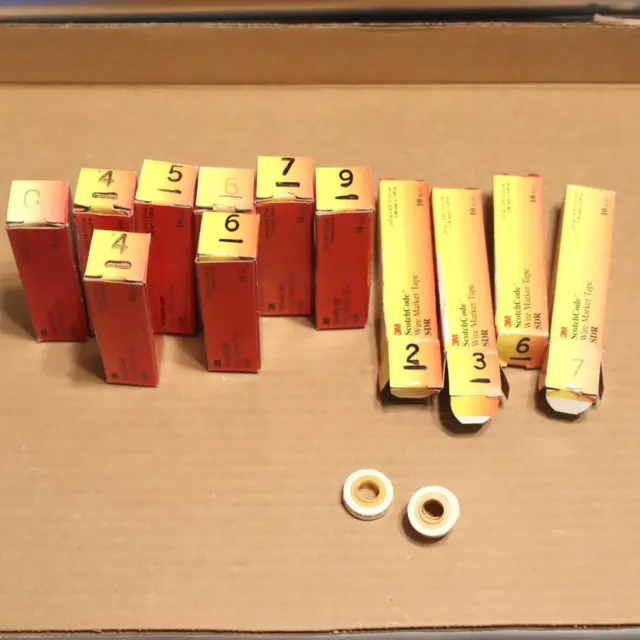 8 Full Box Lot Scotch Code SDR Wire Marker Tape Numbers #0,4,5,6,9  free extras