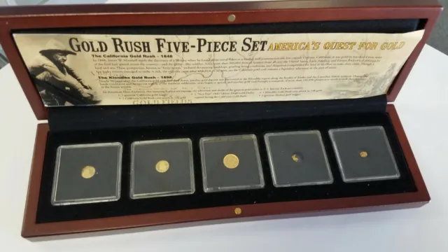 Gold Rush Five Piece Set Gold Nuggets And Gold Coins