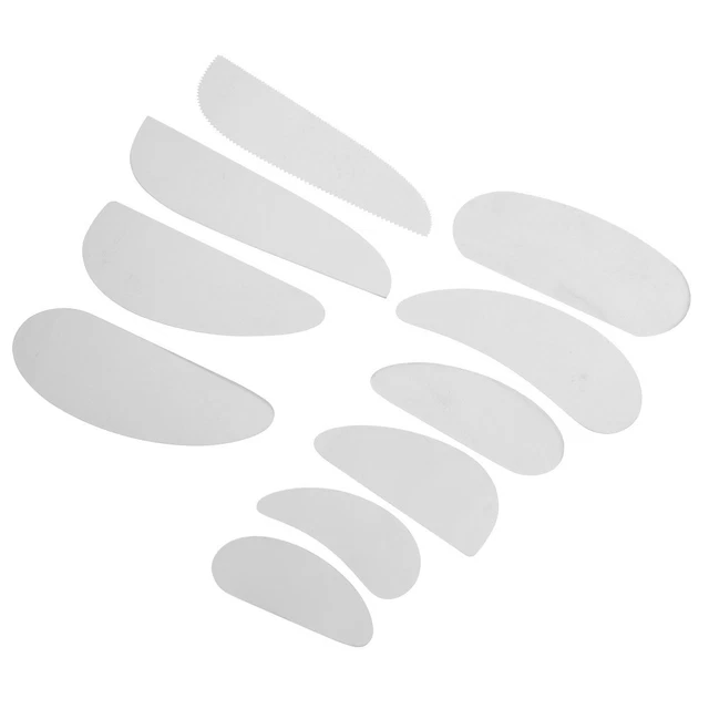 10 piezas Herramienta de rascado de arcilla de acero inoxidable Arcilla Scraper Set Herramienta de rascado