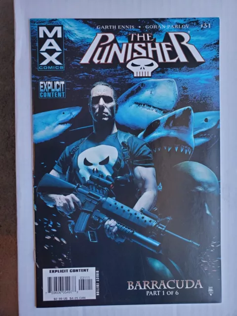 The Punisher #31 Marvel Comics 2006 Shark Cover 1st appearance Barracuda, Max