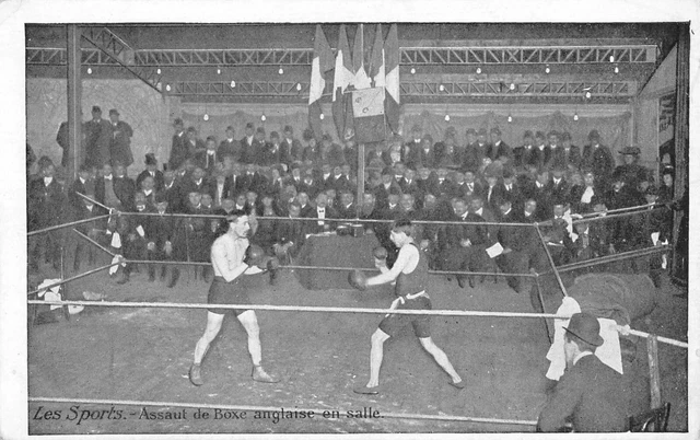 CPA Ancien Thème Sport - Assaut De Boxe Anglaise En Salle - Paris 1900 - Noir Et Blanc