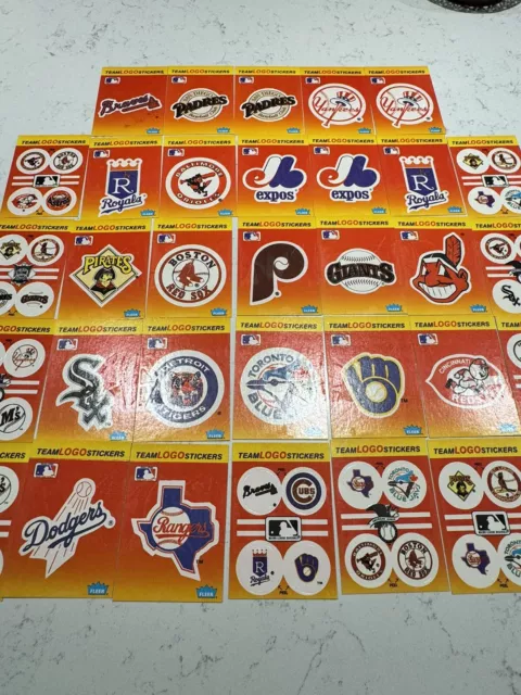 Lot Of 36 - 1991 Fleer Team Logo Stickers - Vintage MLB Baseball Collectible