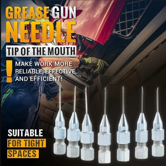 Kit De 7 Buses Pour Pistolet à Graisse - Aiguilles Droites/coudées, Distributeur - Pour Espaces Confinés