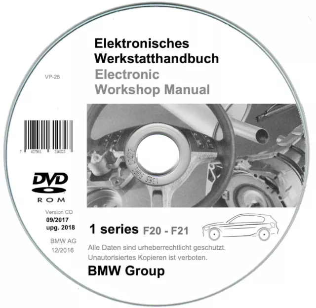 Bmw Serie 1 F20 - F21 (2011-2018)  manuale officina workshop manual su cd