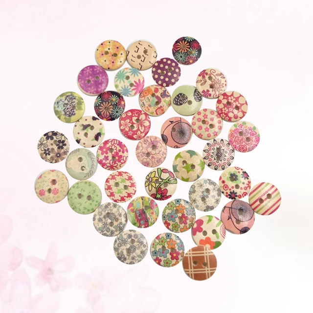 100 Pcs Boutons De Tapisserie Boutons En Bois Boutons Pour L'artisanat Journal