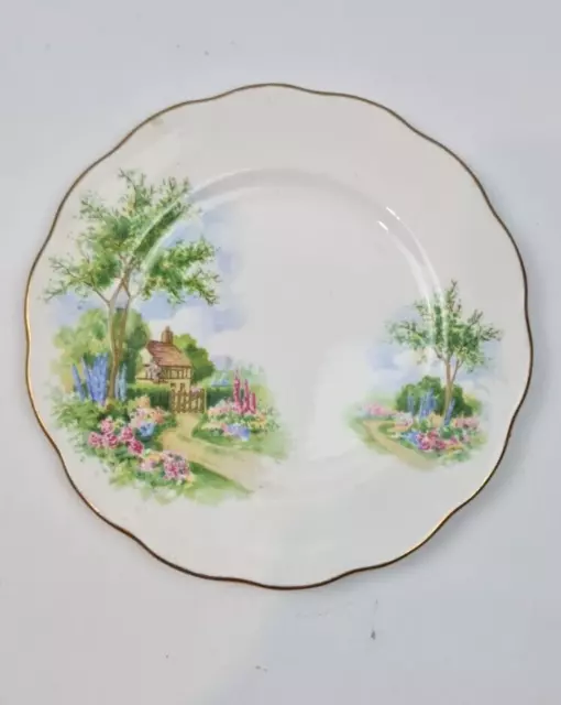 Queen Anne Fine Bone China Tudor Cottage 16cm Side Plate