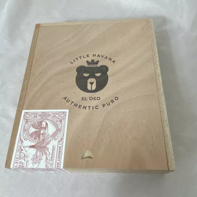 Cigar Box LITTLE HAVANA El Oso Mama EMPTY Wooden Slide Lid Storage Stash Box