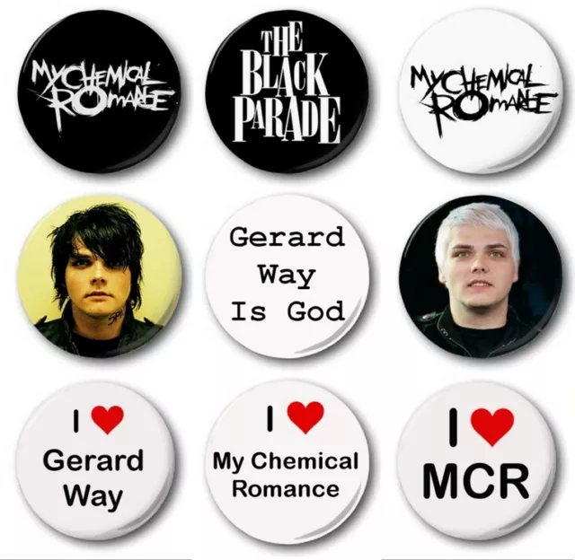 MY CHEMICAL ROMANCE (Various Designs) - 1" / 25mm Button Badge - Gerard Way