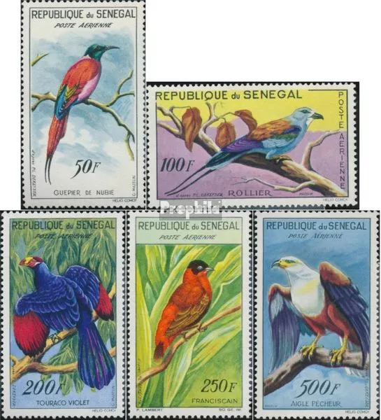 Briefmarken Senegal 1960 Mi 239-243 postfrisch Vögel