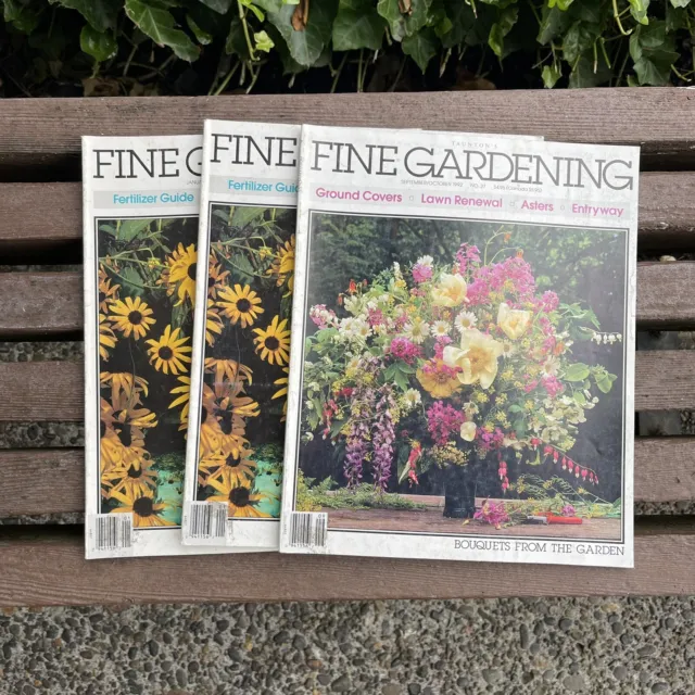 VTG Fine Gardening Magazines Lot Of 3 Issues 1992