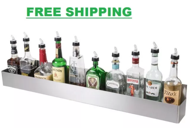 42" Stainless Steel Single Tier Commercial Bar Speed Rail Liquor Display Rack