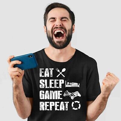 Eat Sleep Game Repeat Funny Retro Gaming Unisex Gamer T-Shirt