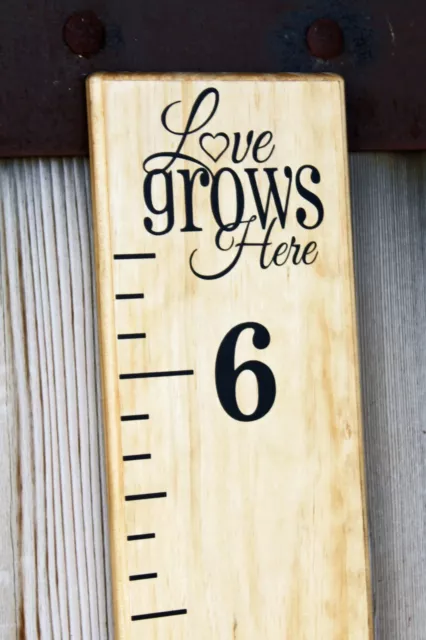DIY Vinyl Growth Chart Ruler Decal Kit - Large # style, Love Grows Here