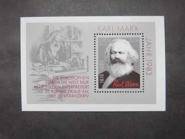 DDR 1983 Mi-Nr. DD BL71  DD 2789 100.Todestag von Karl Marx postfrisch