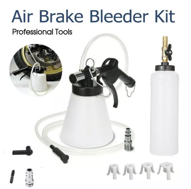 Air Brake Bleeder Clutch Vacuum Bleeding Extractor Fluid Fill Adapter Kit Set AU