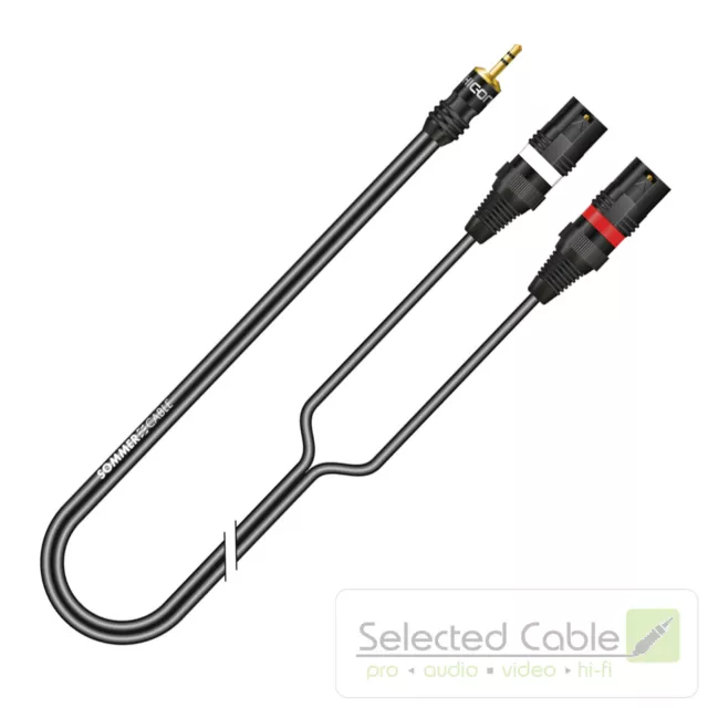 Sommer Cable 2,5m Y- Splitkabel Adapterkabel Mini-Klinke 3,5mm XLR-Kabel ON9V 2