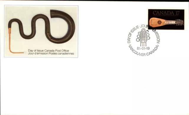 CANADA 1. Day of Issue Cover Brief FDC Cancel Vancouver 17 Cent Musikinstrument
