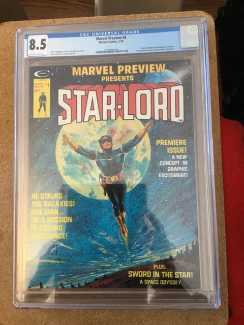 CGC 8.5 MARVEL  PREVIEW STARLORD 1st appearance 1976 GOTG future hero
