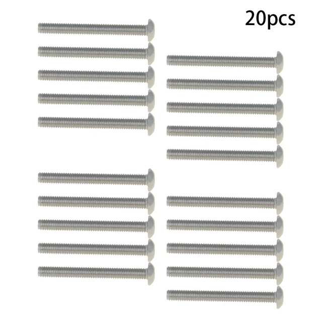 20Pcs M4 Socket Cap Screws Full Thread Long 6-40mm Stainless Steel Silver-gray