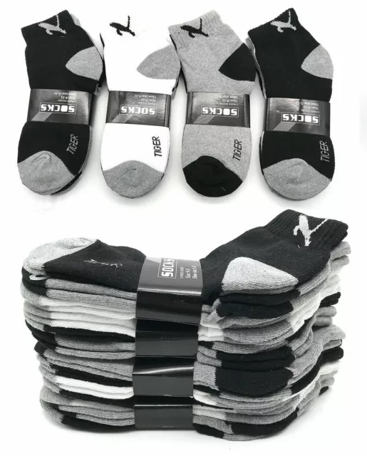 New 3-12 Pairs Mens Ankle Quarter Crew Sports Socks Low Cut Cotton Size 9 -13