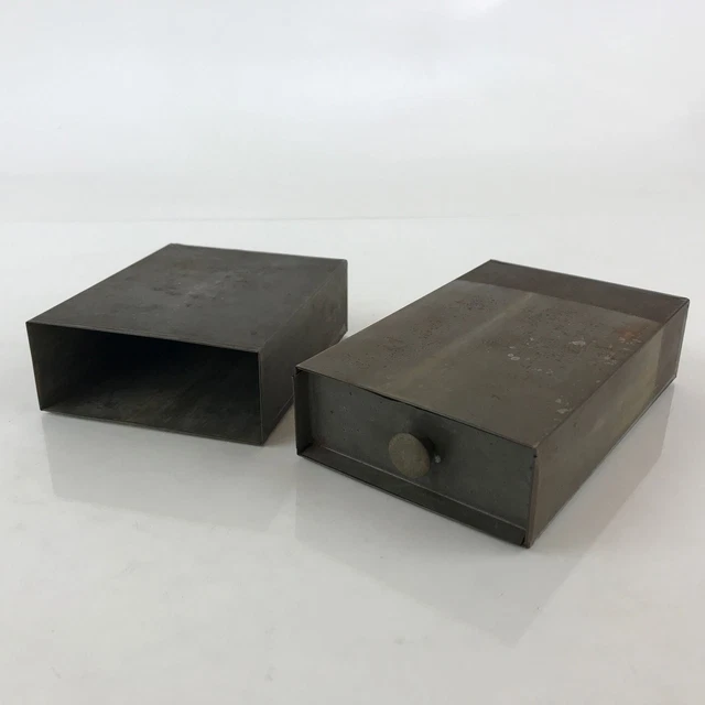 Japanese Iron Safe Drawer Type Box Vtg Compact Portable Size Bank Box Pillow JK4