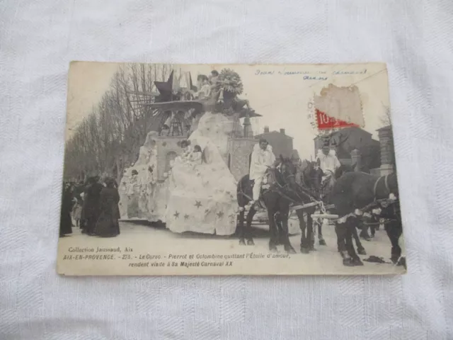 Cpa Mouche Du Rrone 13 Aix En Provence Le Corso Pierrot Et Colombine