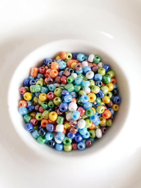 200 x Glänzende Glasperlen ♥ zum Basteln/Schmuckherstellung Beads Bunt Ø 3mm