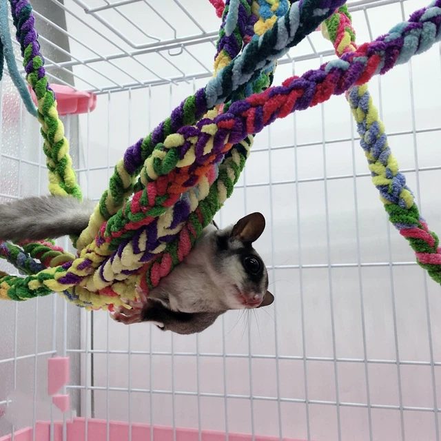 4/6x Hámster Colgante Jaula Colgante Cuerda Escalada Animal Pequeño Pájaro Rata Ratón Juguetes