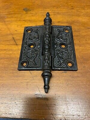 Antique Hardware Hinge 3x3 Ornate Steeple Cast Iron 1880’s