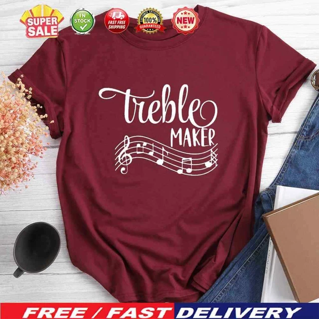Funny Musician Treble Maker T-shirt-015073-Wine Red-XXL