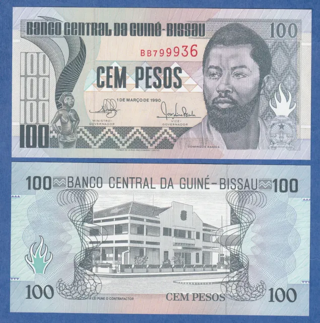 Guinea Bissau 100 Pesos P 11 1990 UNC