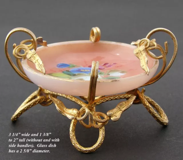 Antique French Napoleon III Era "Vide Poche", Jewelry or Trinket Dish, HP Floral 3