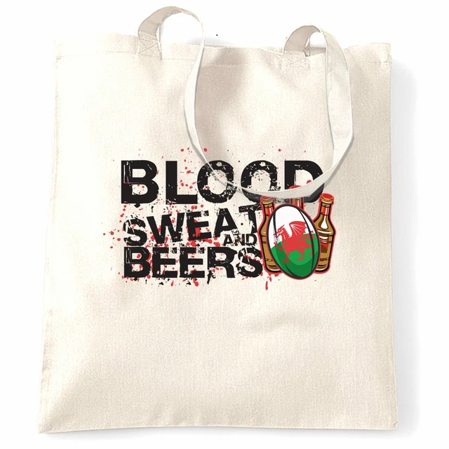 Borsa da rugby Supporters Wales sangue, sudore e birra