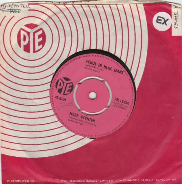 Mark Wynter-Venus In Blue Jeans- 1962 Uk Pye Label 45-Excellent