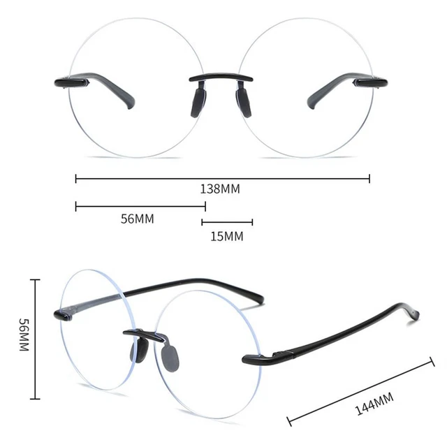 ROUND FRAME COMPUTER Goggles Highdefinition Flat Mirror Eyewear Women