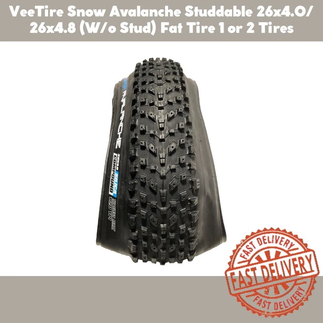 VeeTire Snow Avalanche Studdable 26x4.0/ 26x4.8 (W/o Stud) Fat Tire 1 or 2 Tires