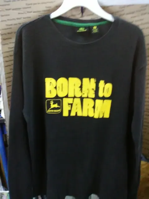 John Deere Thermal Base Shirt Medium Born To Farm SEE PICTURES For CONDITION