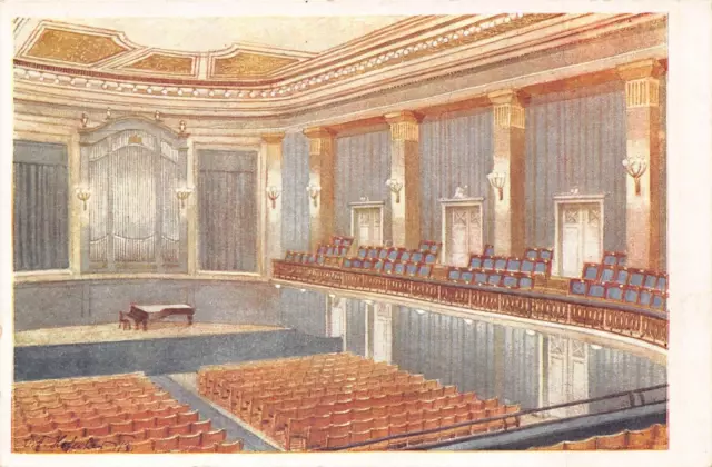 Wien Vienna Austria ~ Konzerthaus Mittlerer Saal 1910 Artista Firmato Cartolina