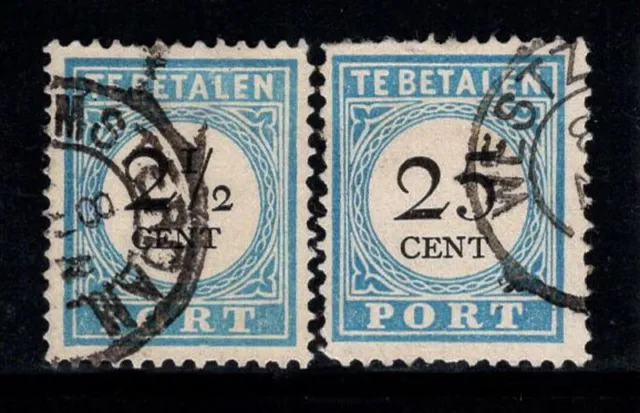 Pays-Bas 1881-87 Oblitéré 60% timbre-taxe 2 1/2 cents, 25 cents