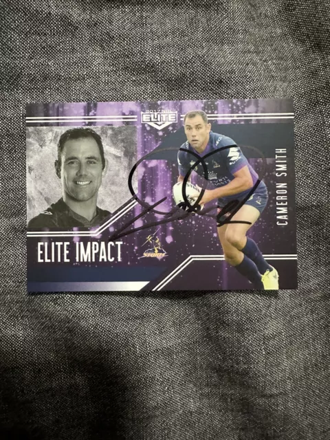 Signed Cameron Smith Melbourne Storm 2017 NRL Elite Impact Card