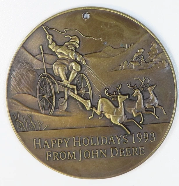 JOHN DEERE Brass Christmas Ornament Limited 1993