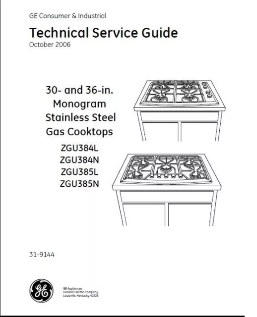 Repair Manual: GE Cooktops, Ranges, Ovens (Choice of 1 manual, see description)